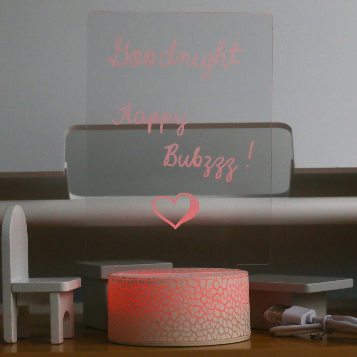 Happy Bubzzz Acrylic Writable Night Lamp - Plain