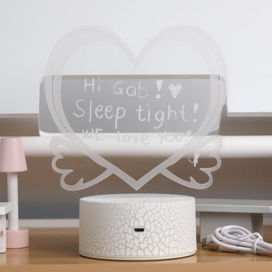 Happy Bubzzz Acrylic Writable Night Lamp - Heart