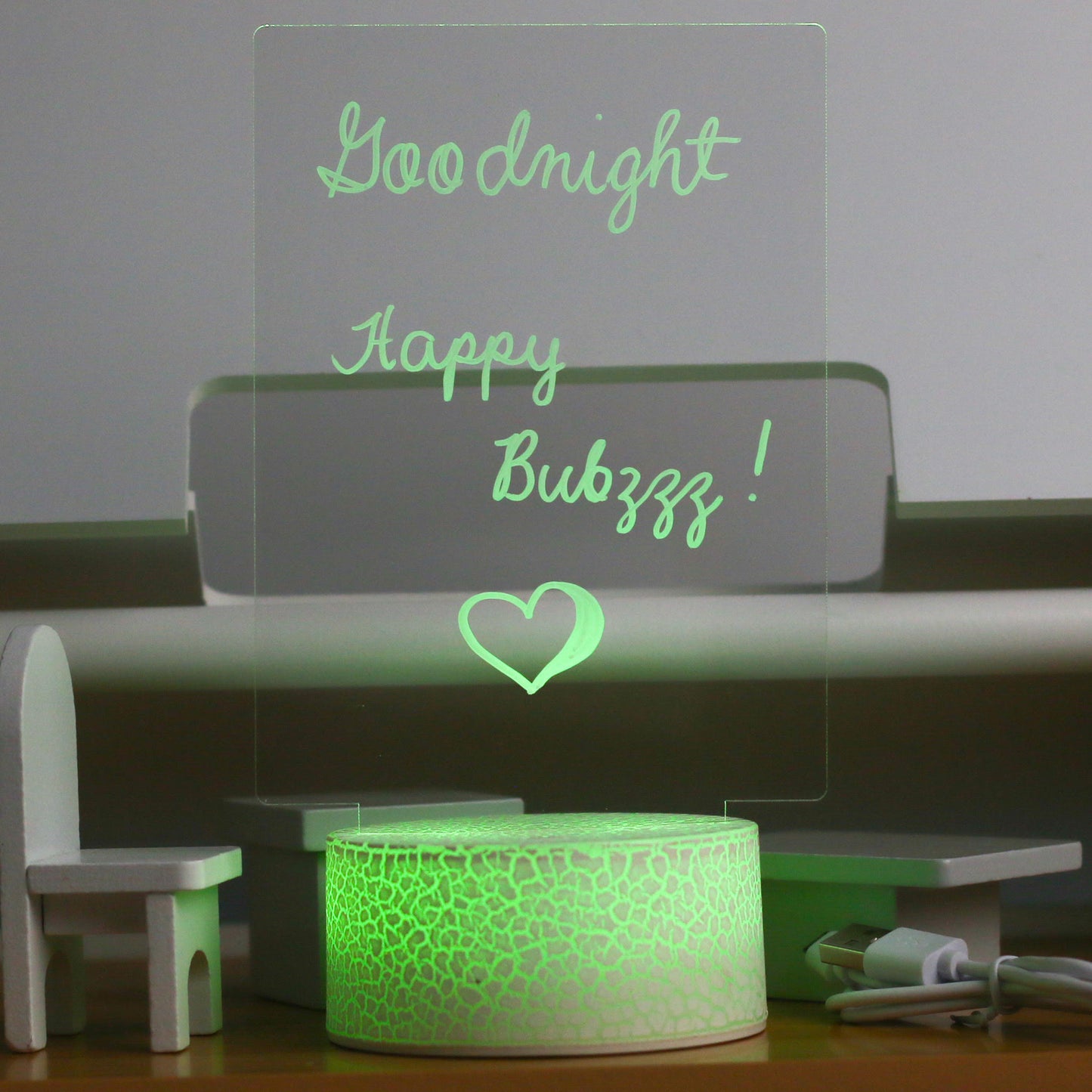 Happy Bubzzz Acrylic Writable Night Lamp - Plain