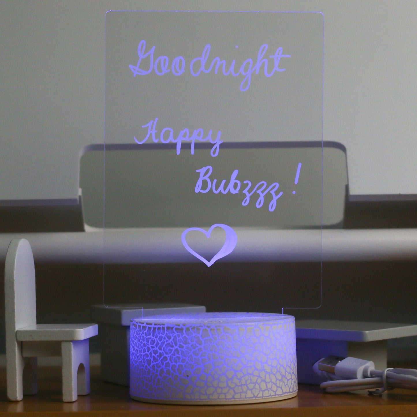 Happy Bubzzz Acrylic Writable Night Lamp - Plain