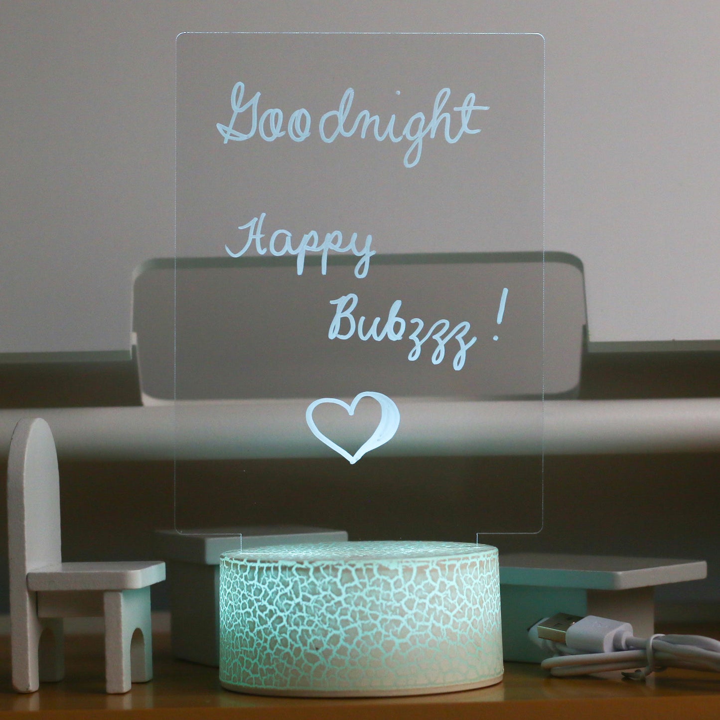 Happy Bubzzz Acrylic Writable Night Lamp - Plain