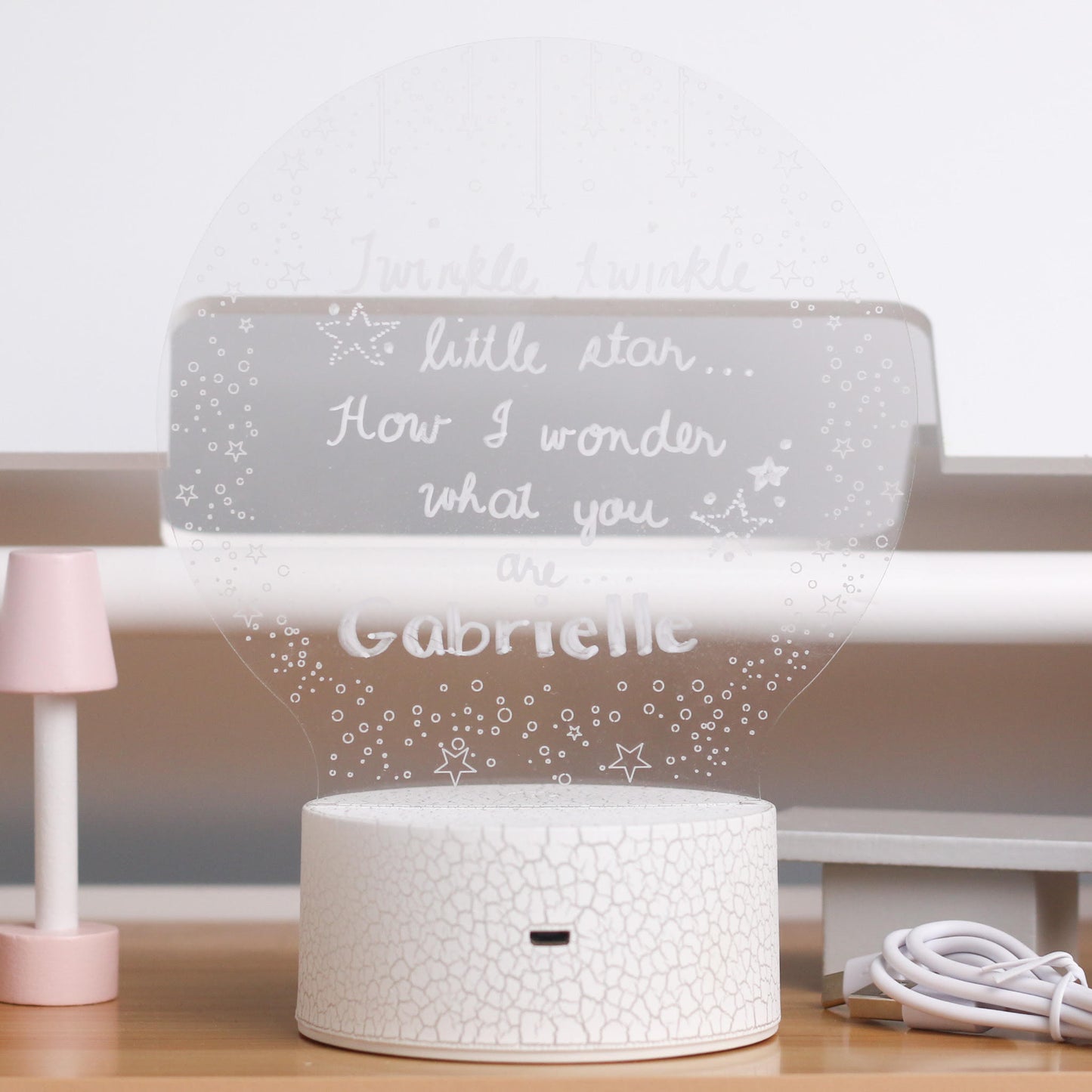 Happy Bubzzz Acrylic Writable Night Lamp - Round