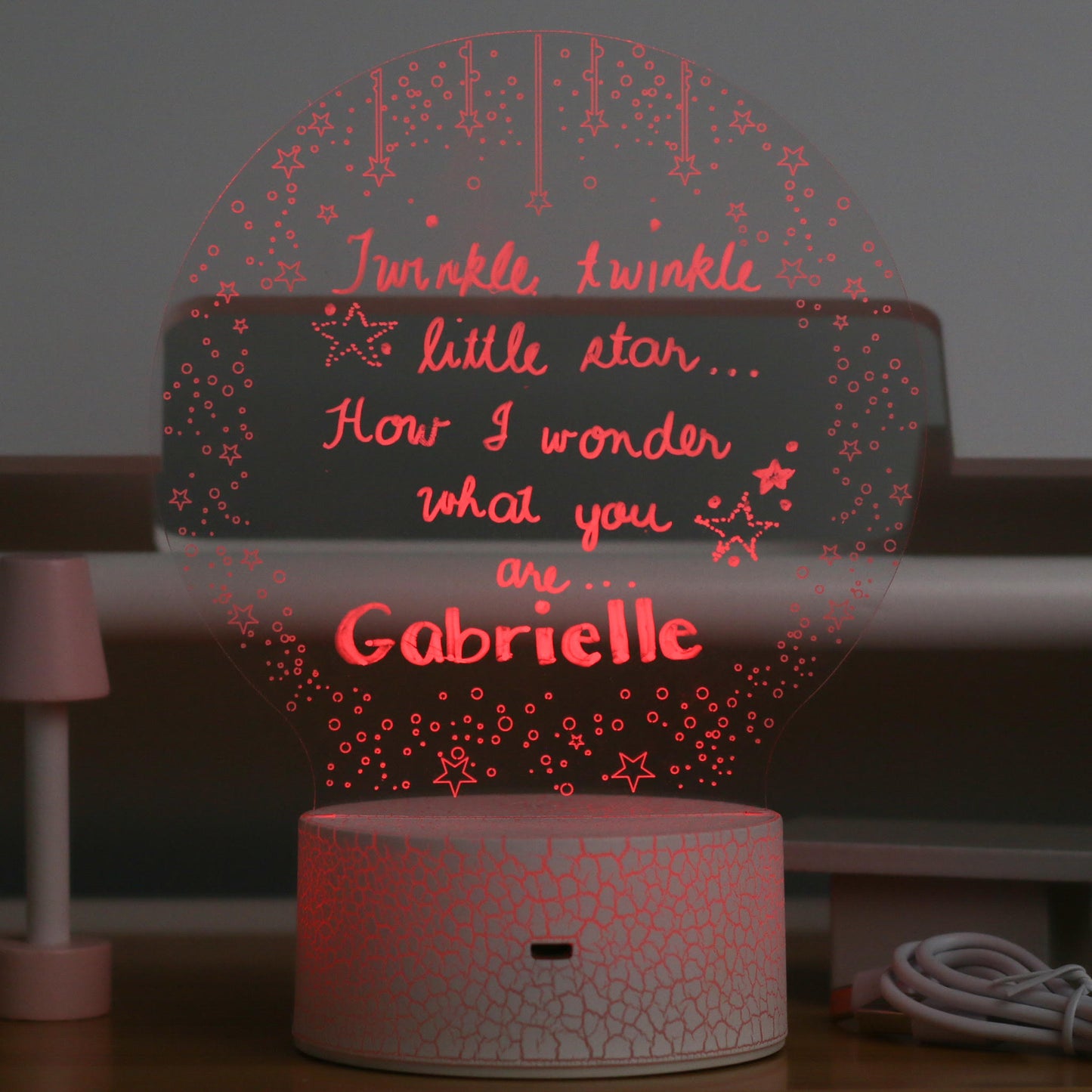 Happy Bubzzz Acrylic Writable Night Lamp - Round