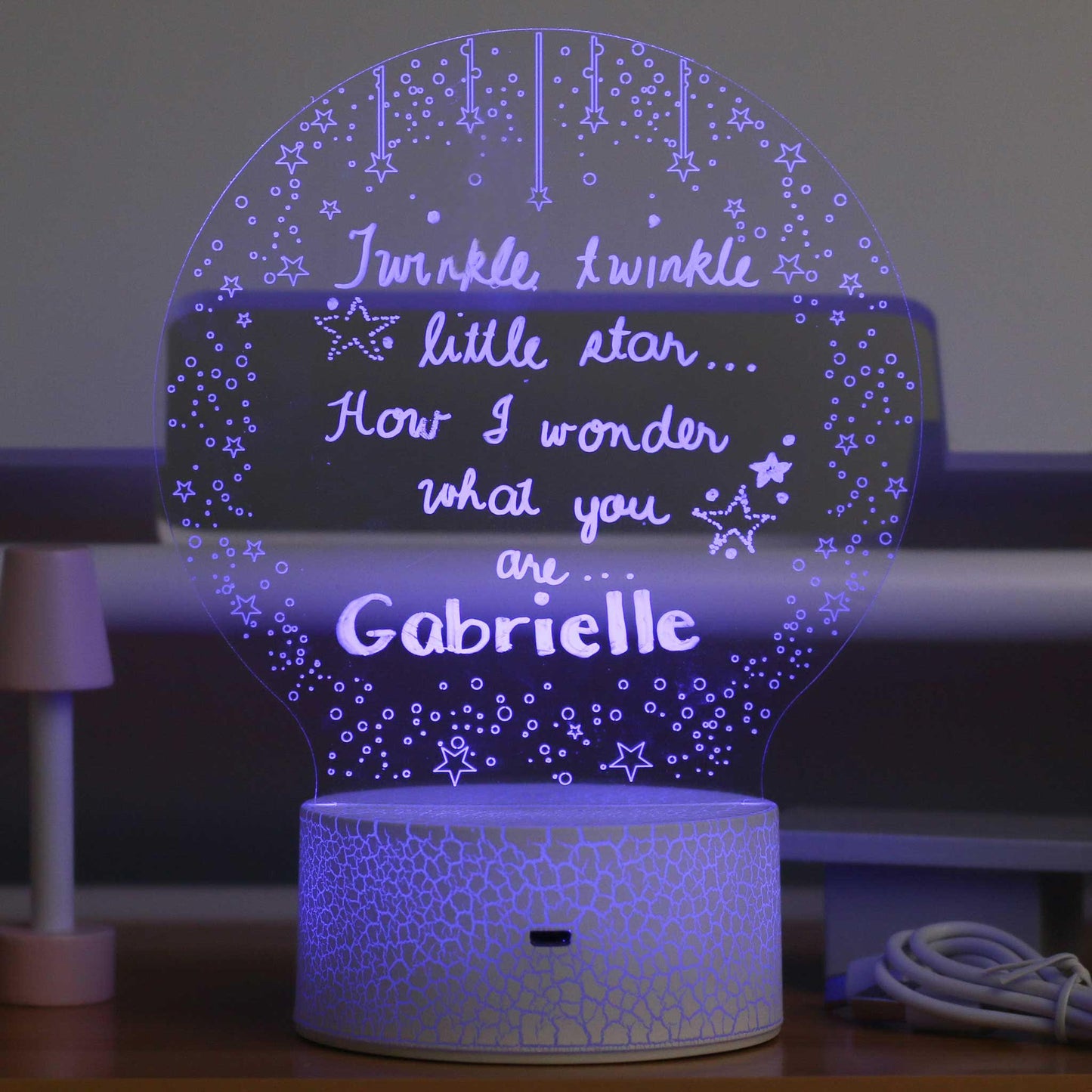 Happy Bubzzz Acrylic Writable Night Lamp - Round