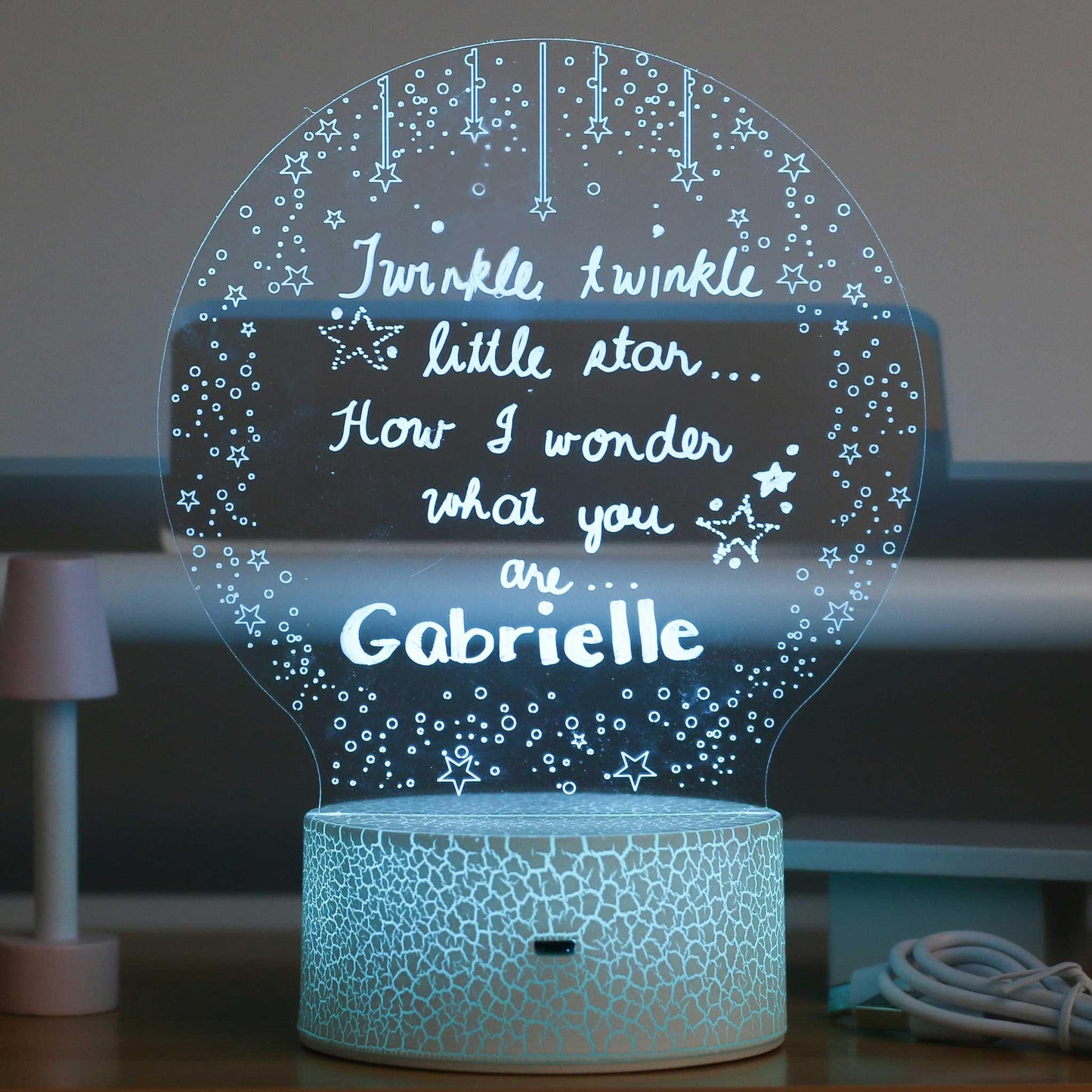 Happy Bubzzz Acrylic Writable Night Lamp - Round
